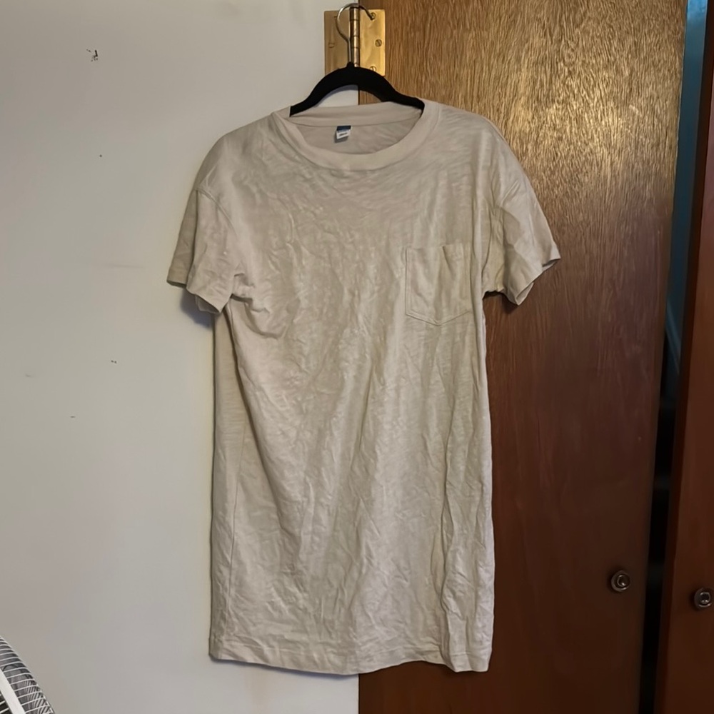 Old Navy Cream Short Sleeve Dress